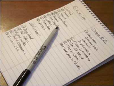 making lists can help with Time management on the Homestead